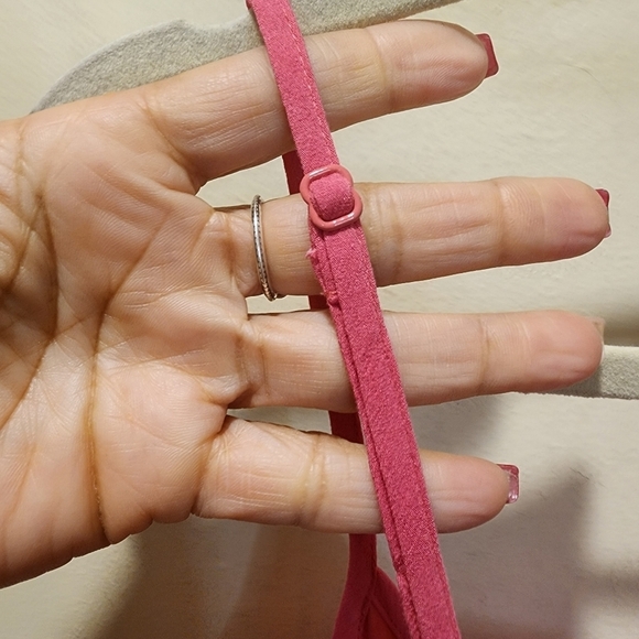 LOFT pink Strappy Embroidered Short dress size M - Picture 9 of 12